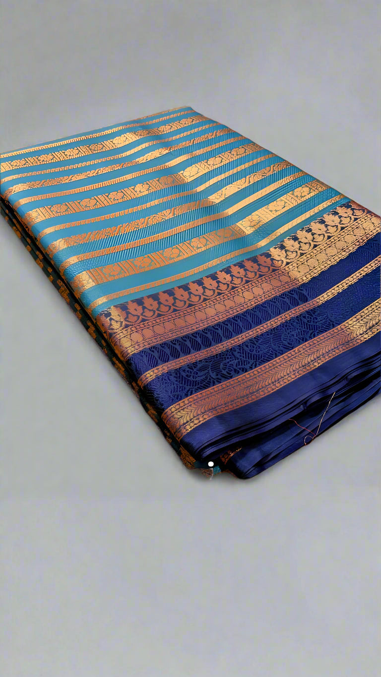 Kora Organza Banarasi Saree with Leheriya Stripes ā Now at a Special Price!