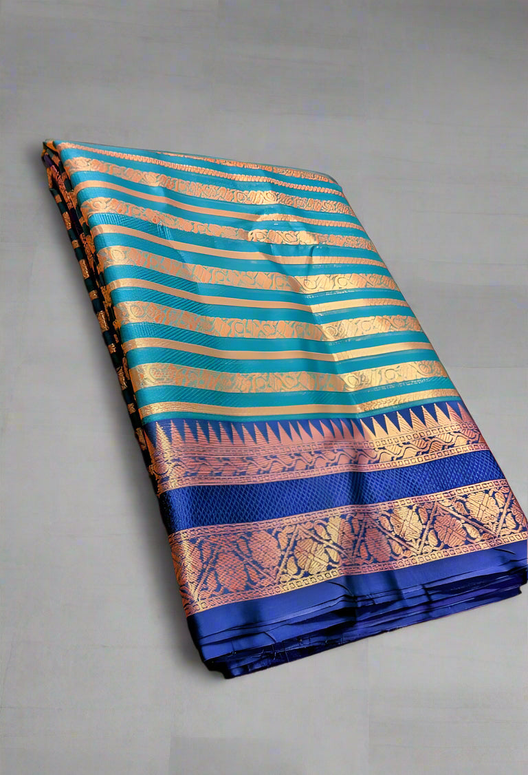 Kora Organza Banarasi Saree with Leheriya Stripes ā Now at a Special Price!