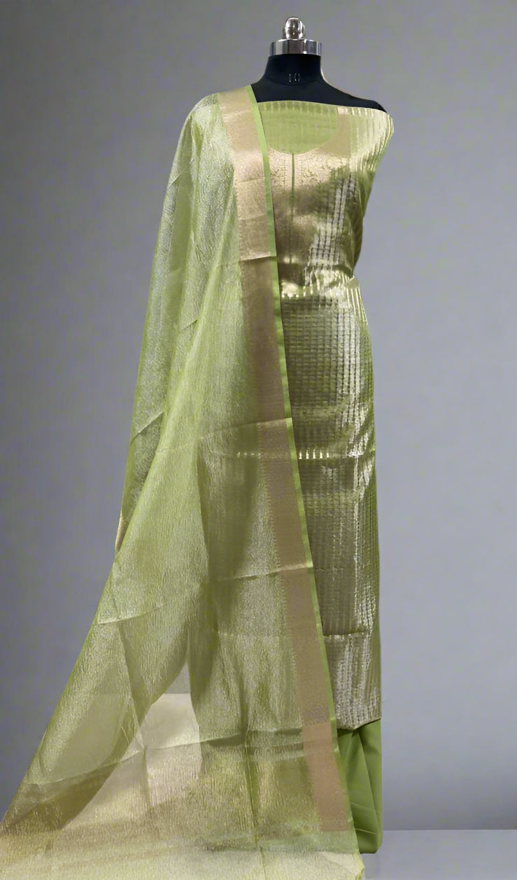 ✨ VLS-391 Banarasi Handloom Tissue 3-Piece Dress Material ✨