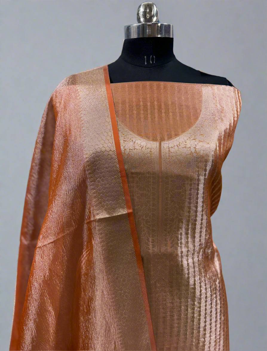 ✨ VLS-391 Banarasi Handloom Tissue 3-Piece Dress Material ✨