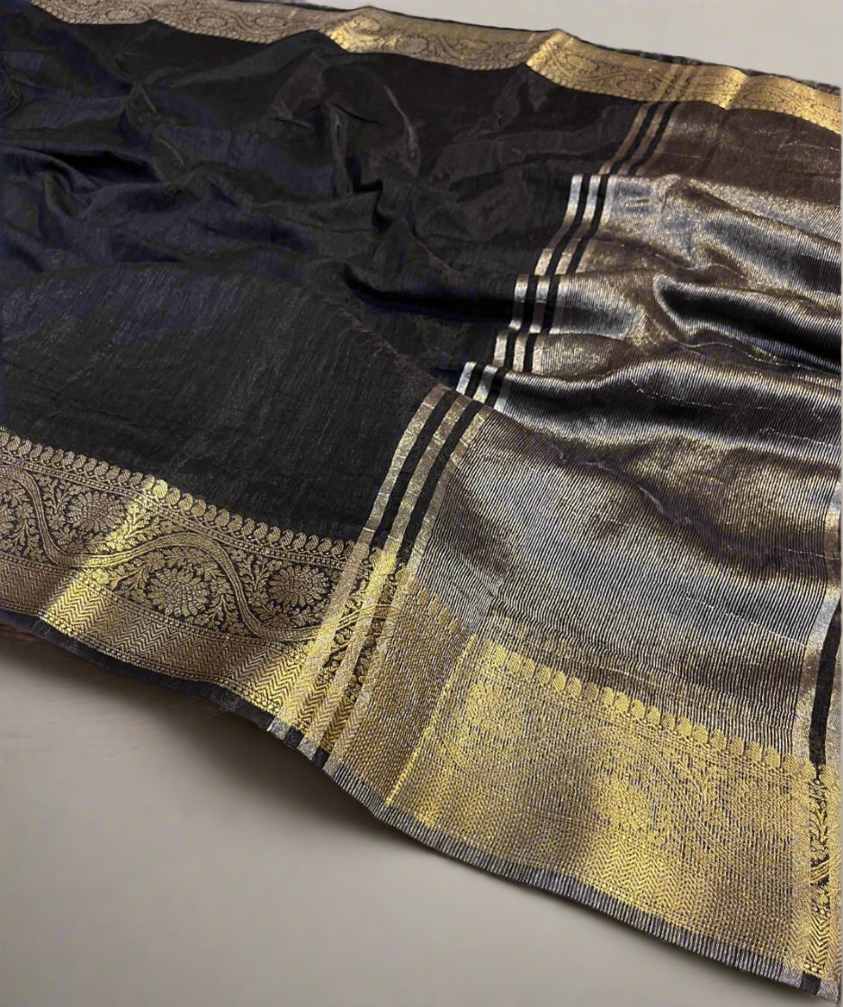 Banarasi Premium Unique Cotton Linen Soft Silk Saree ✨
