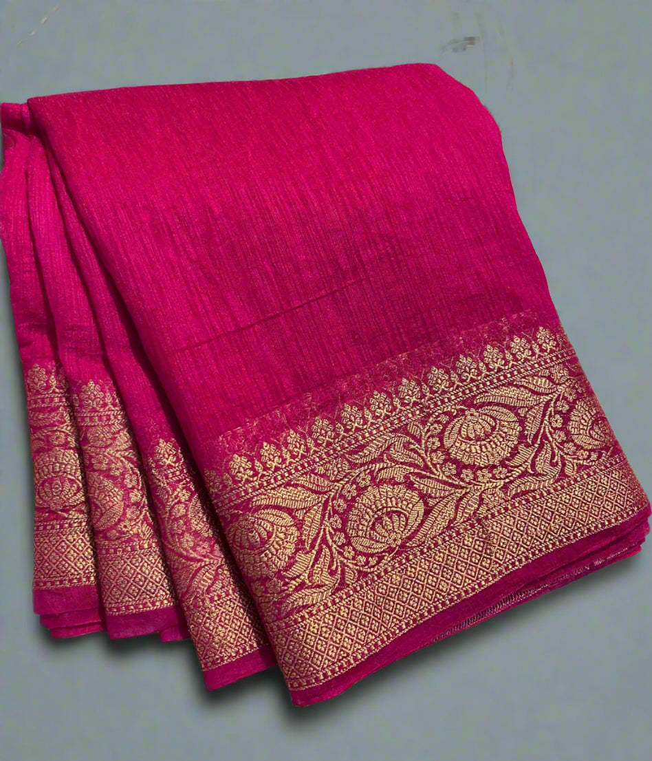 Banarasi Premium Unique Cotton Linen Soft Silk Saree ✨