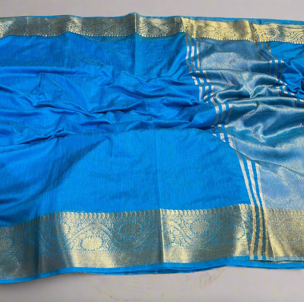 Banarasi Premium Unique Cotton Linen Soft Silk Saree ✨