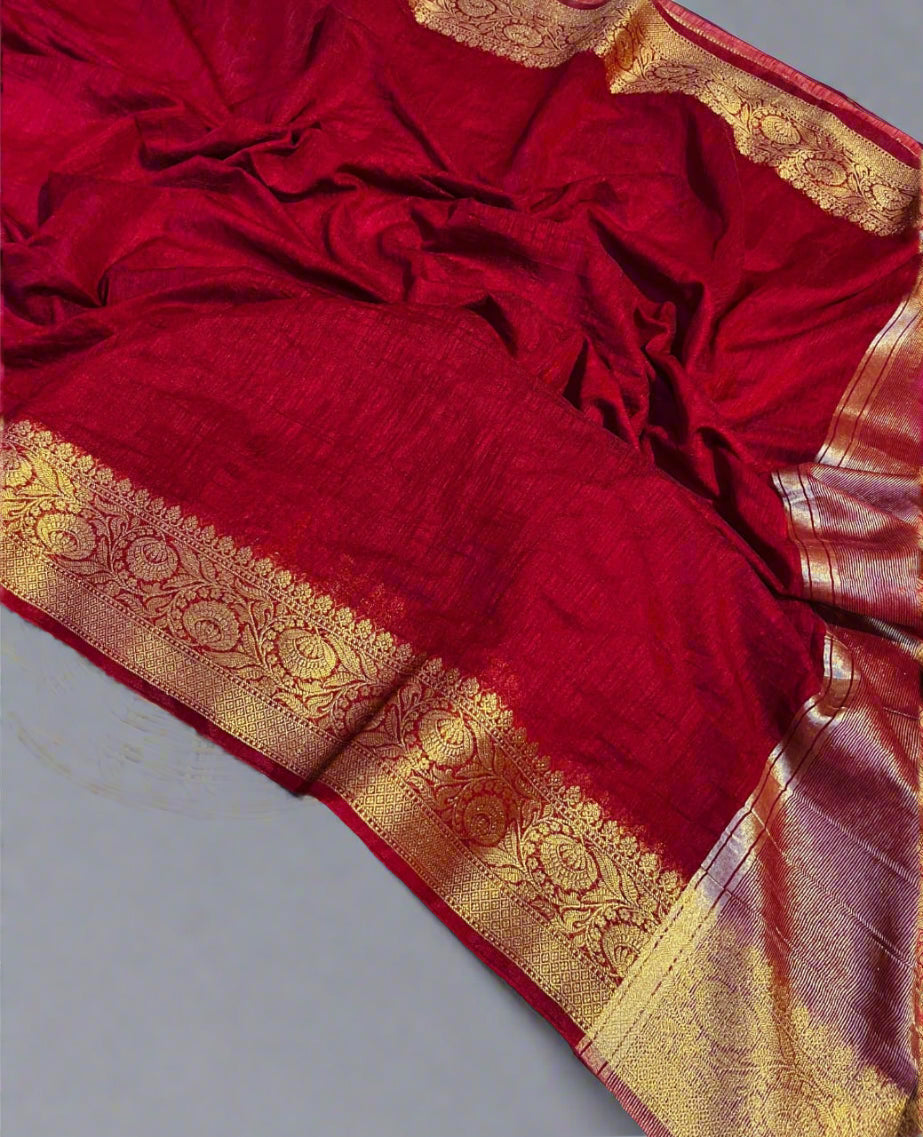 Banarasi Premium Unique Cotton Linen Soft Silk Saree ✨