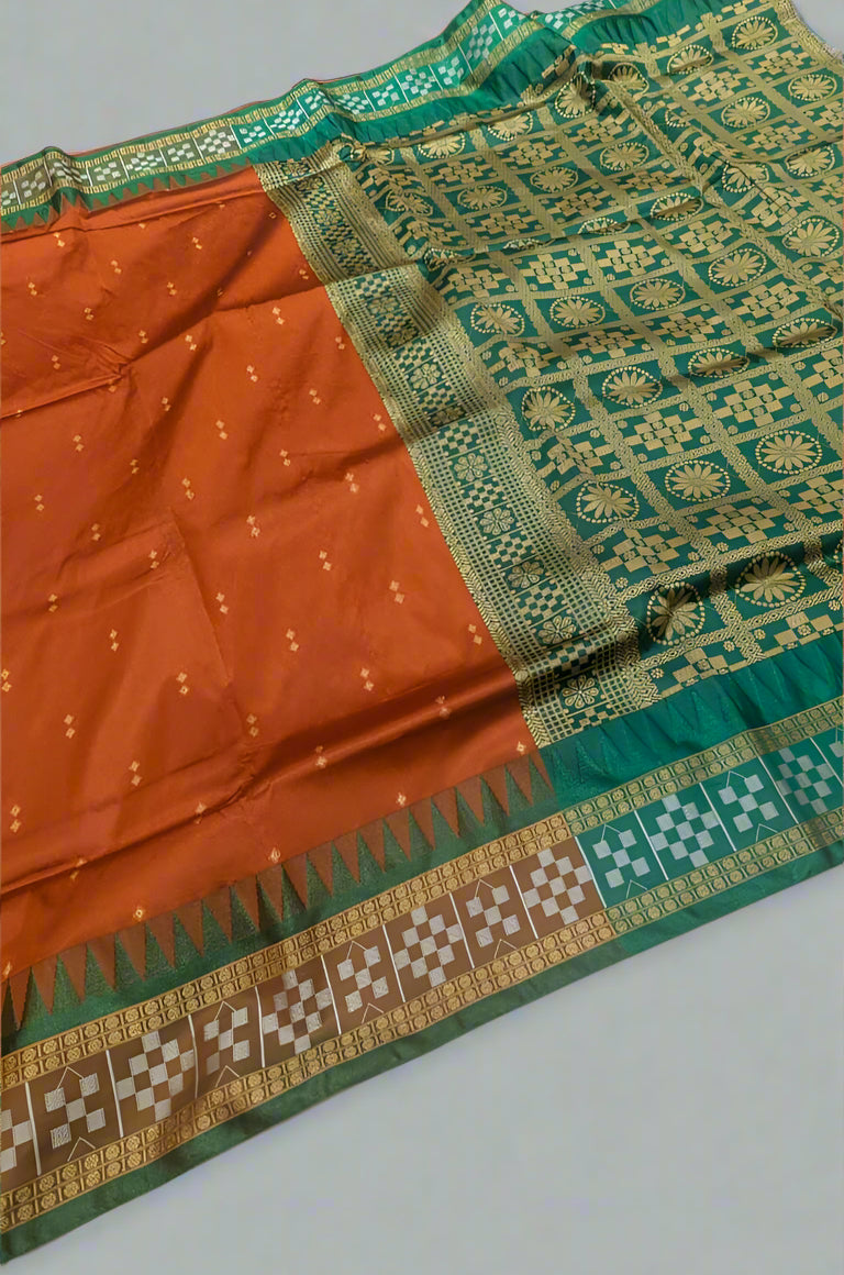 VLS 406 Banarasi Kapeta Katan Silk Saree – Resham Booti & Patola Style Border