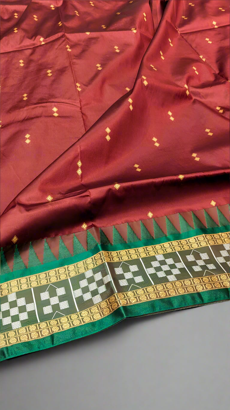 VLS 406 Banarasi Kapeta Katan Silk Saree – Resham Booti & Patola Style Border