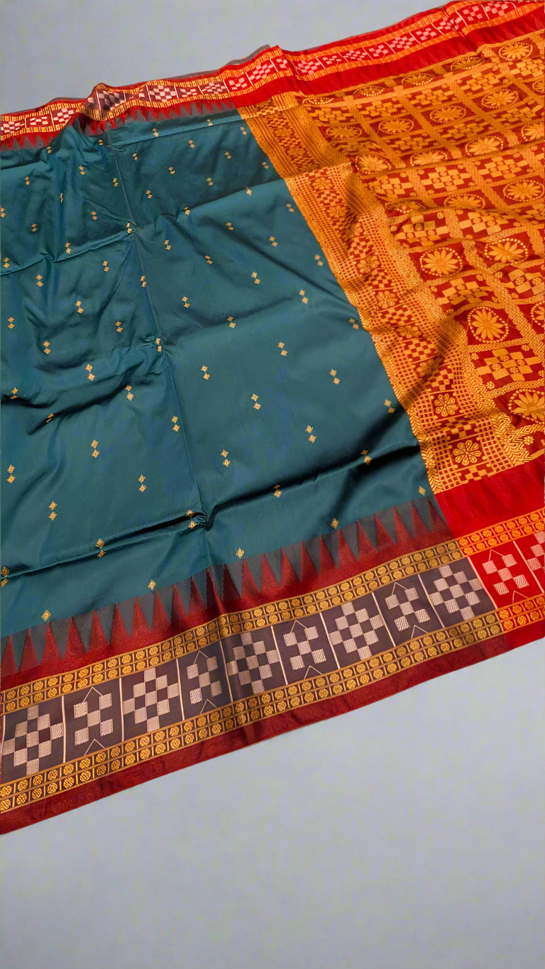 VLS 406 Banarasi Kapeta Katan Silk Saree – Resham Booti & Patola Style Border