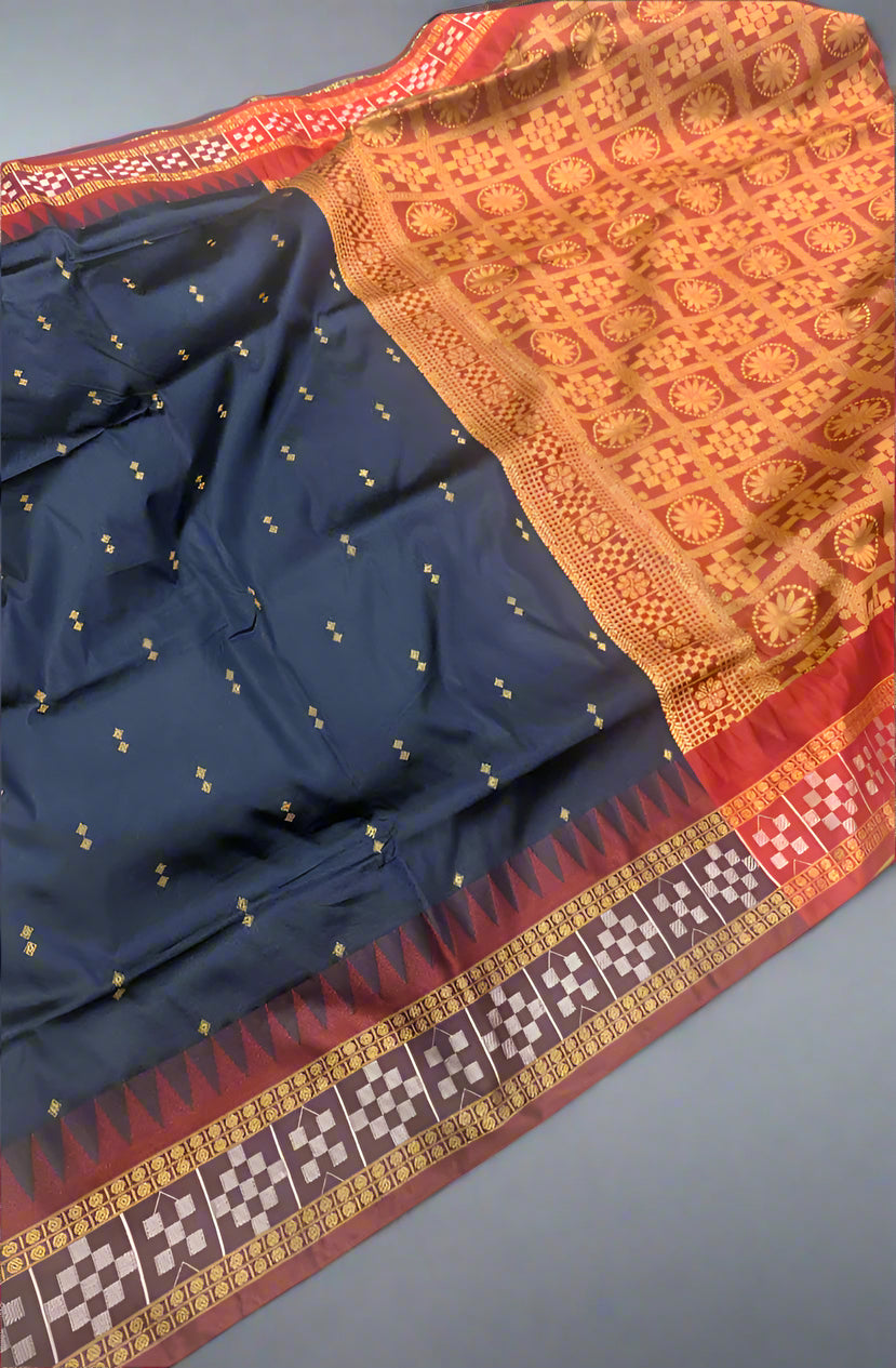 VLS 406 Banarasi Kapeta Katan Silk Saree – Resham Booti & Patola Style Border