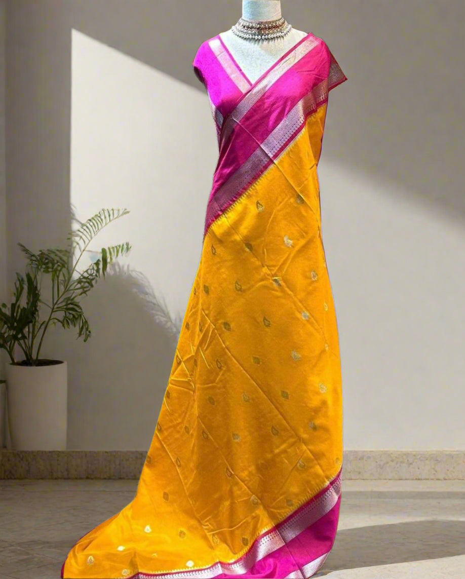 VLS-413 Banarasi Dupion Silk Saree with Water Zari Weaving – Lightweight & Exclusive Design