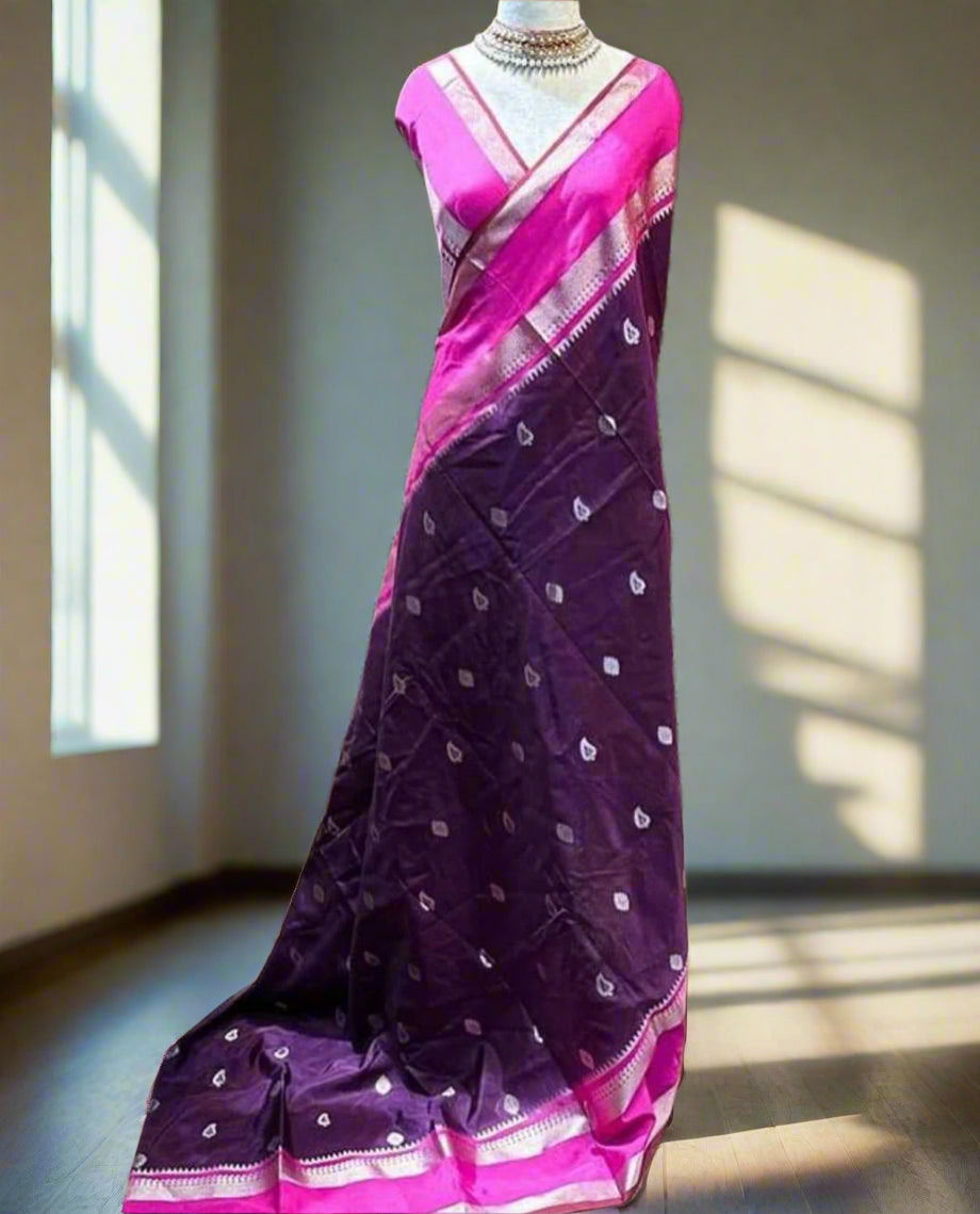 VLS-413 Banarasi Dupion Silk Saree with Water Zari Weaving – Lightweight & Exclusive Design
