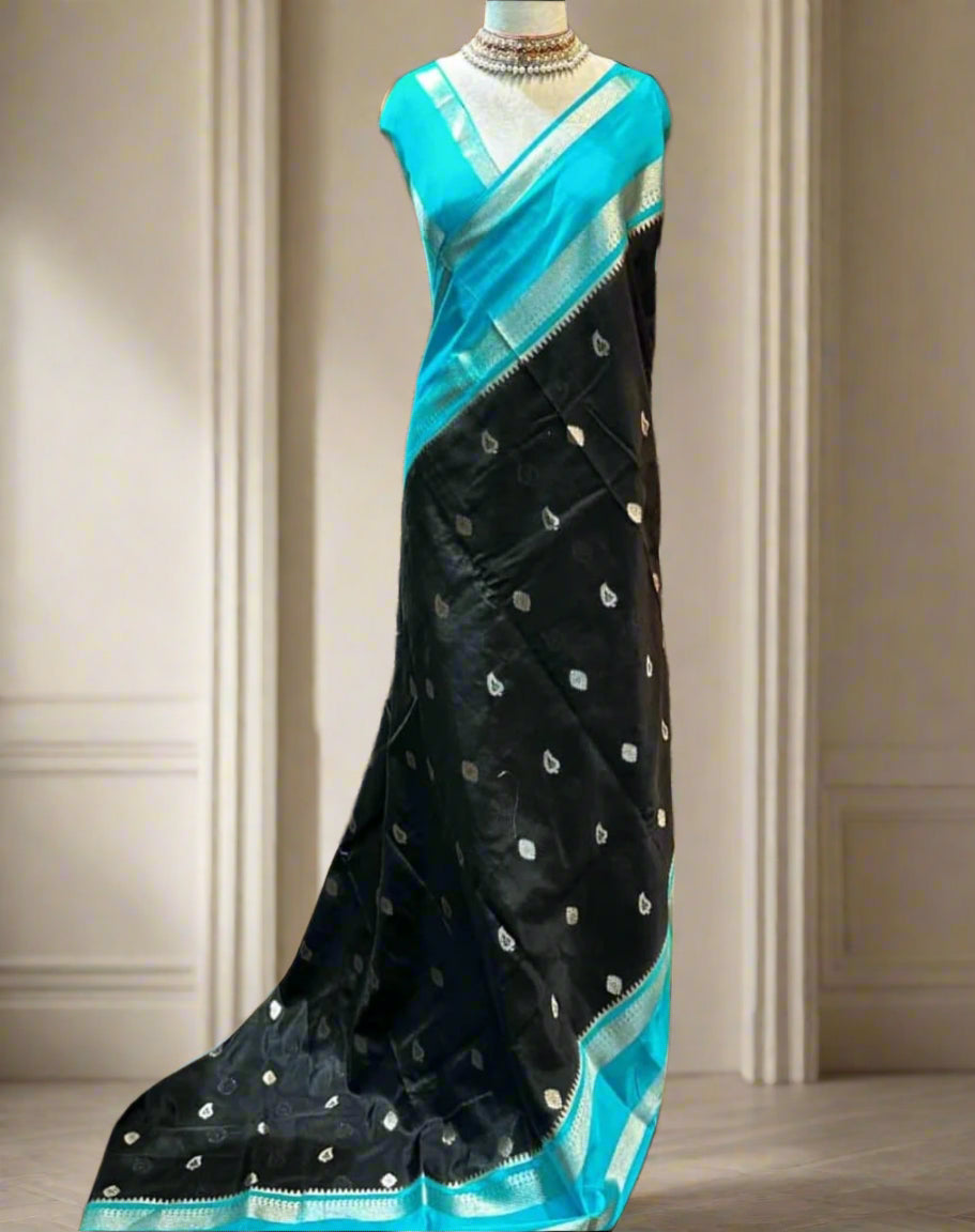 VLS-413 Banarasi Dupion Silk Saree with Water Zari Weaving – Lightweight & Exclusive Design