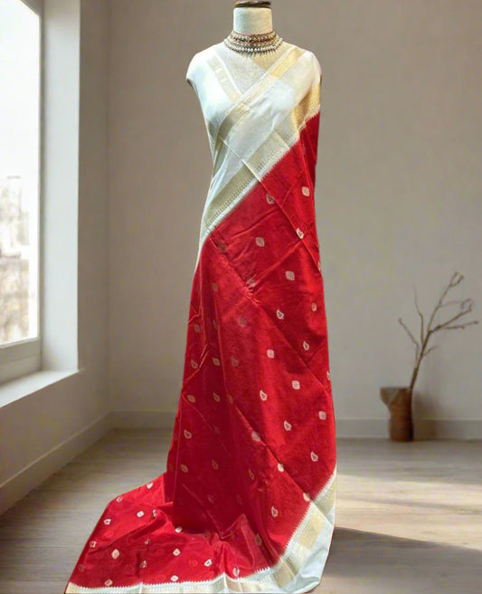 VLS-413 Banarasi Dupion Silk Saree with Water Zari Weaving – Lightweight & Exclusive Design