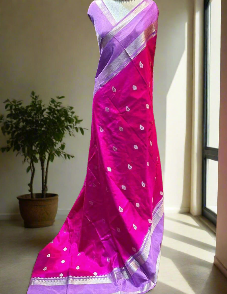 VLS-413 Banarasi Dupion Silk Saree with Water Zari Weaving – Lightweight & Exclusive Design