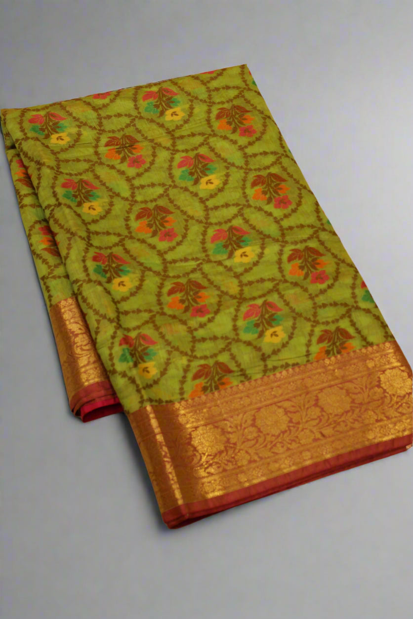 Premium Cotton Silk Saree with Zari Border & Patola Resham Weaving | VLS 431
