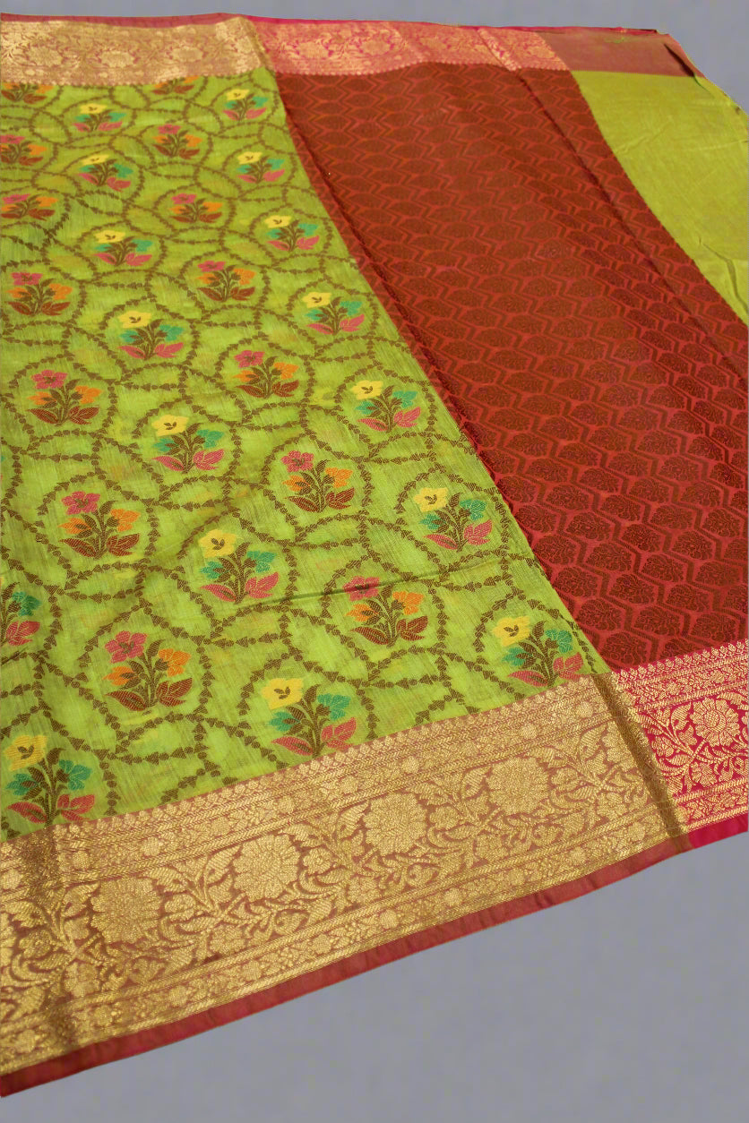 Premium Cotton Silk Saree with Zari Border & Patola Resham Weaving | VLS 431