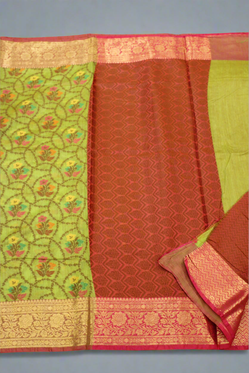 Premium Cotton Silk Saree with Zari Border & Patola Resham Weaving | VLS 431