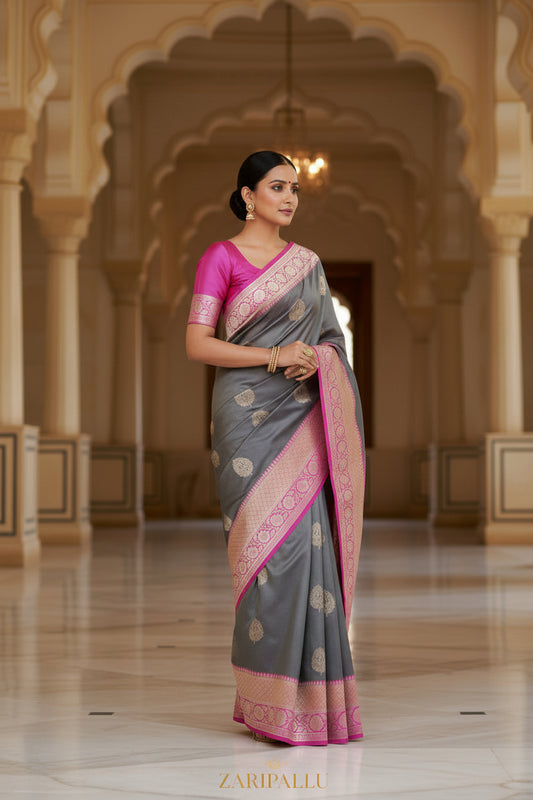 VLS 480 – Pure Silk Banarasi Saree with Lock Weaving Motifs