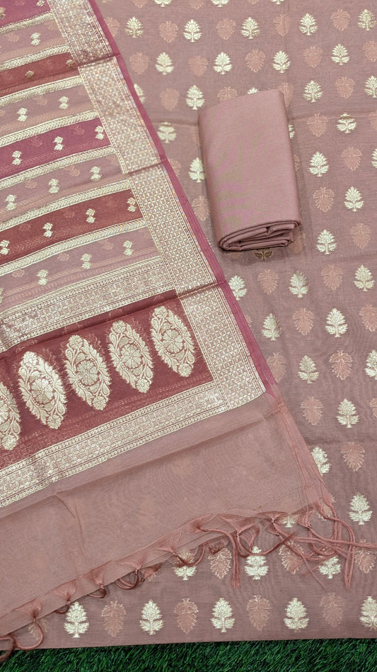 Exclusive Chanderi 3-Piece Dress Material – Kalamkari & Rangkaat Designs