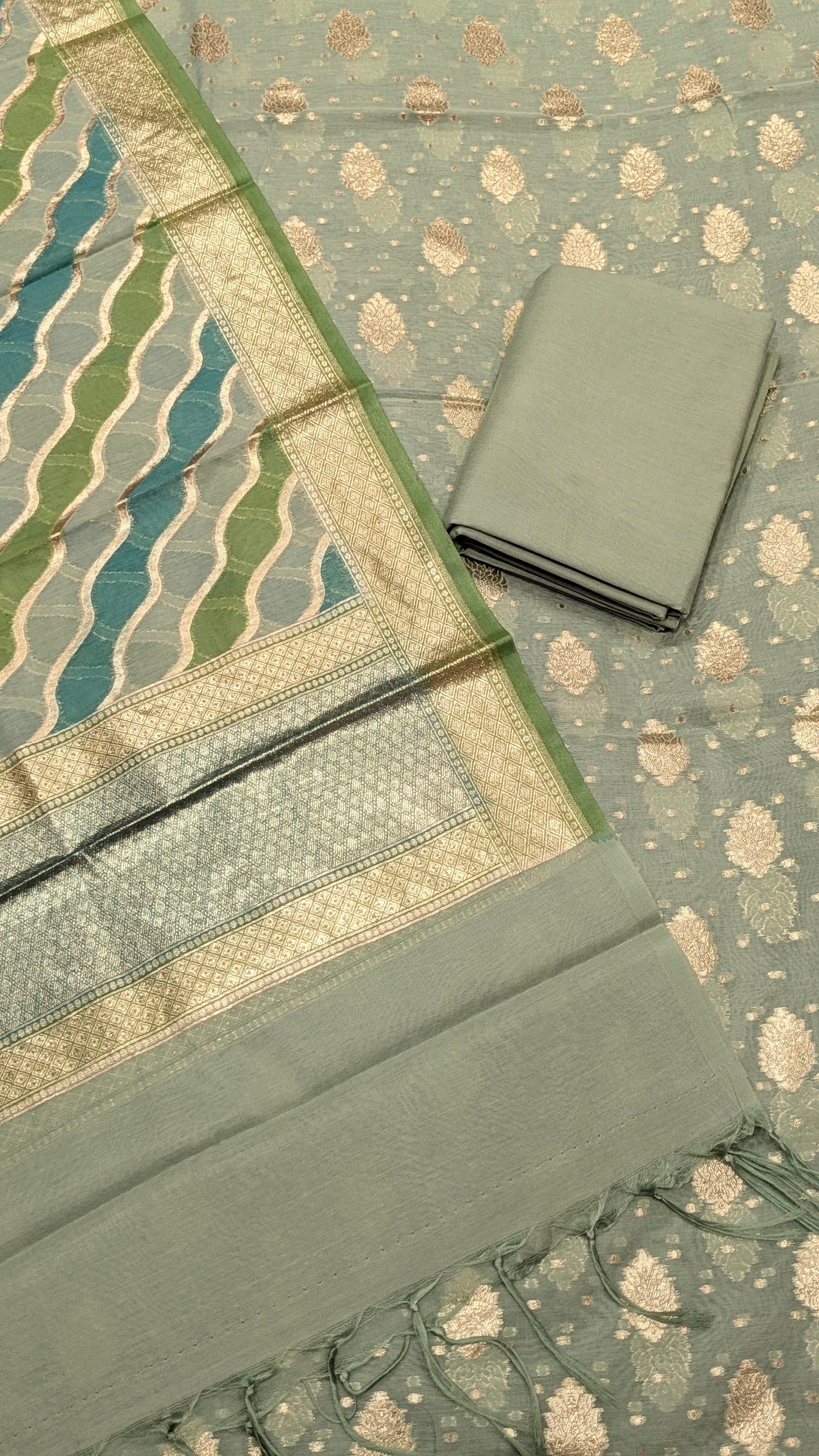 Exclusive Chanderi 3-Piece Dress Material – Kalamkari & Rangkaat Designs