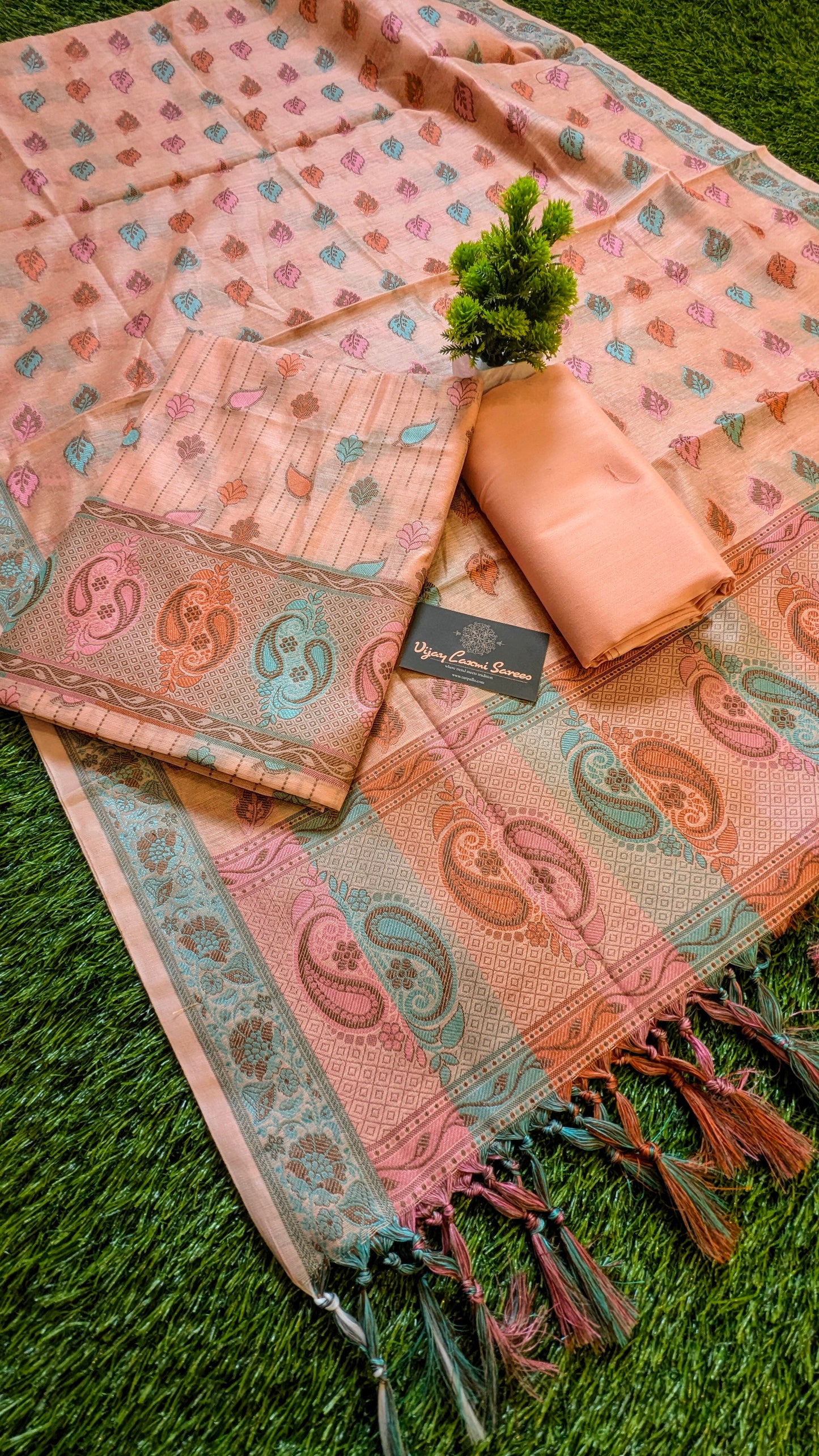 Pure coton silk Banarasi 3-Piece Dress Material