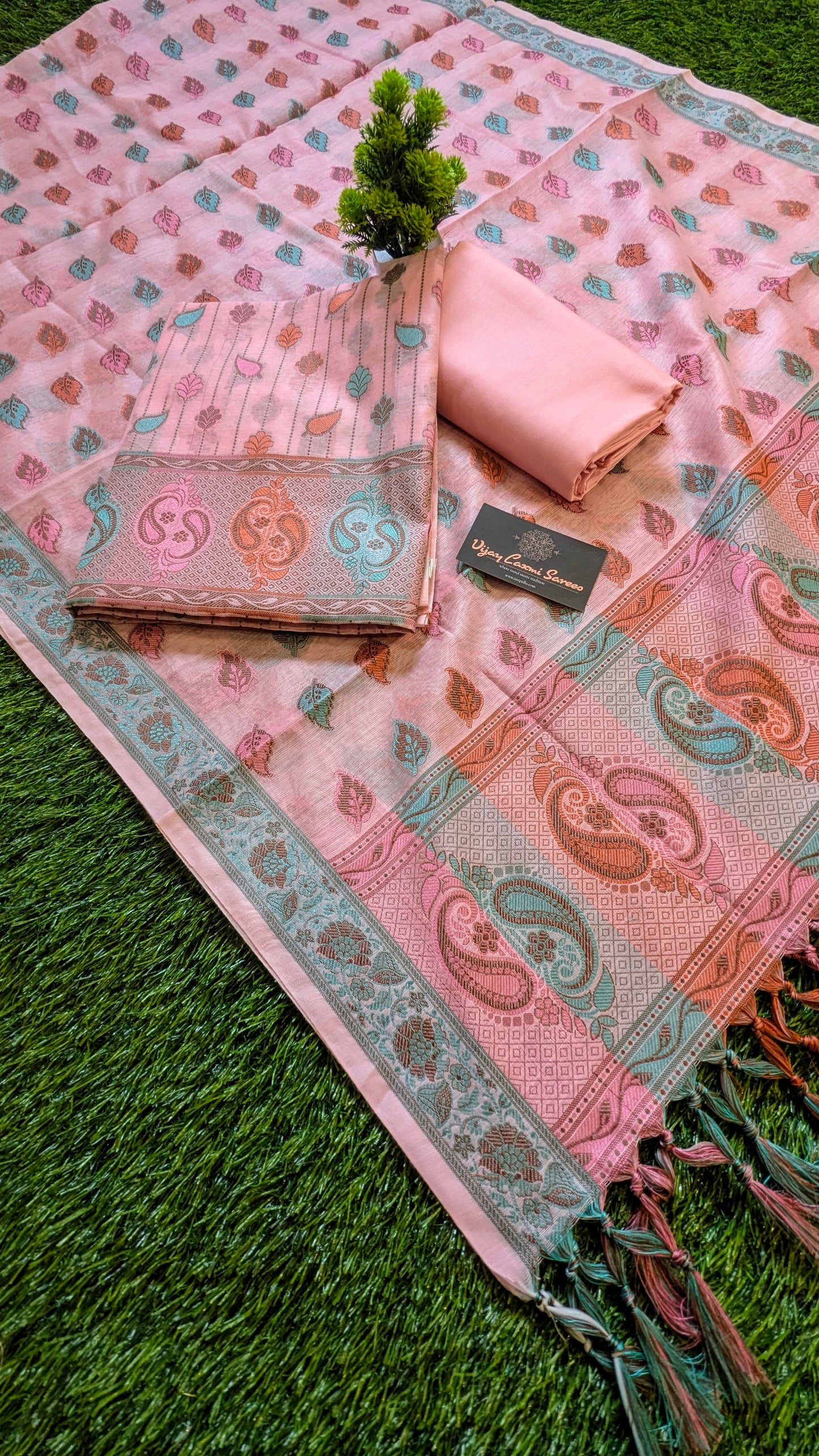 Pure coton silk Banarasi 3-Piece Dress Material