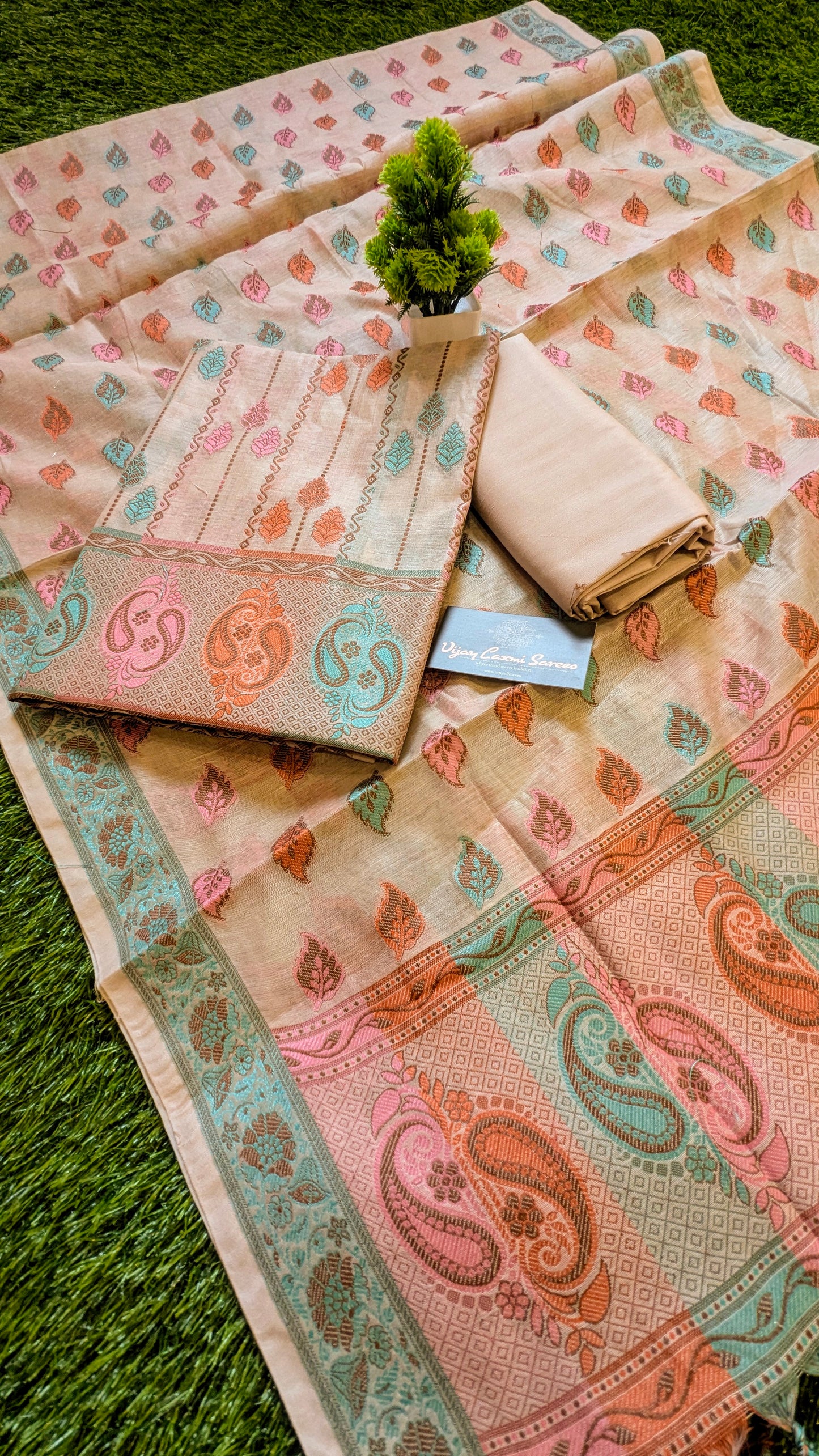 Pure coton silk Banarasi 3-Piece Dress Material