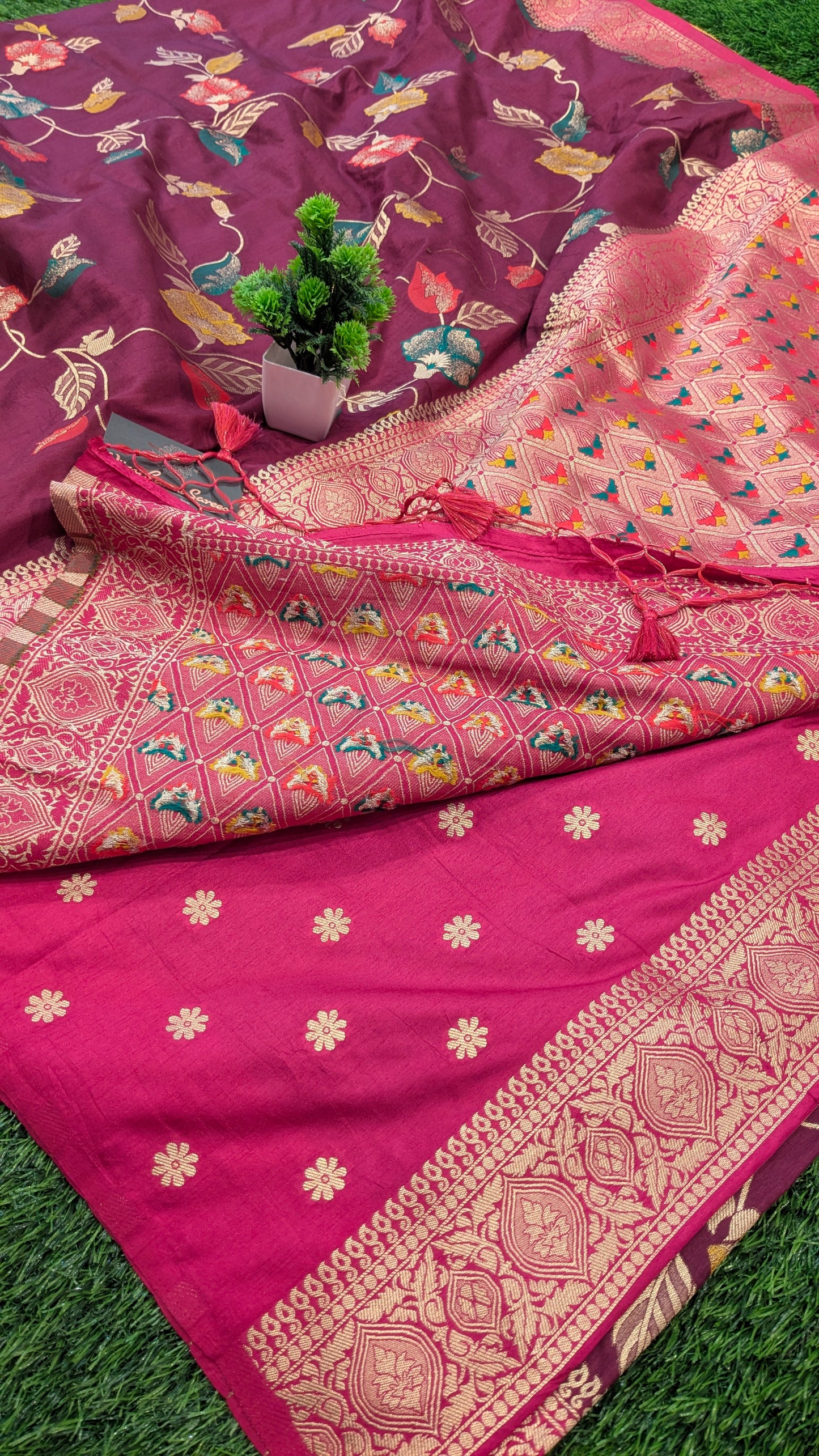 Banarasi semi-katan dupion silk saree