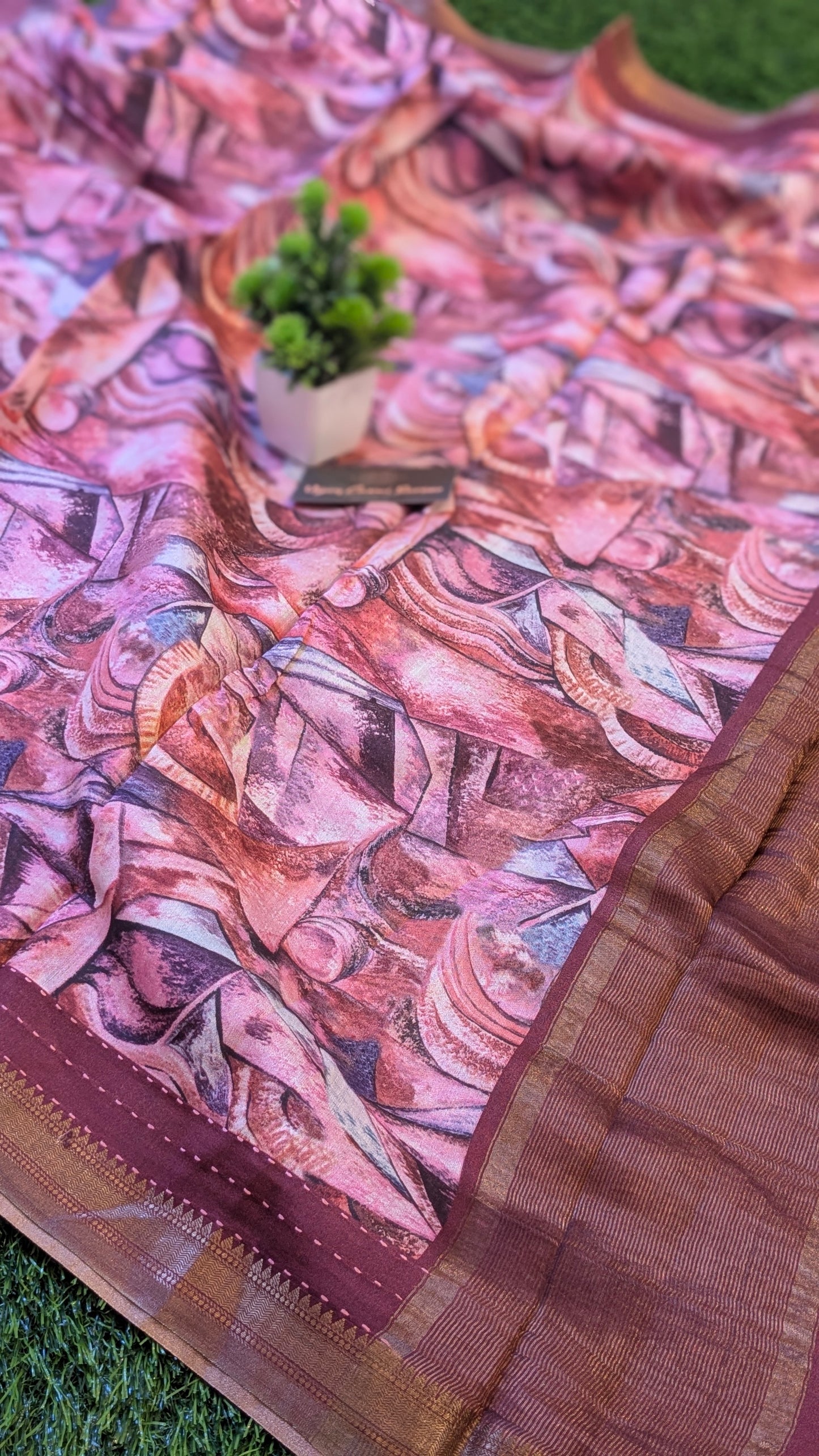 Pure Moonga Chiniya Katan Silk Saree with Unique Digital Print