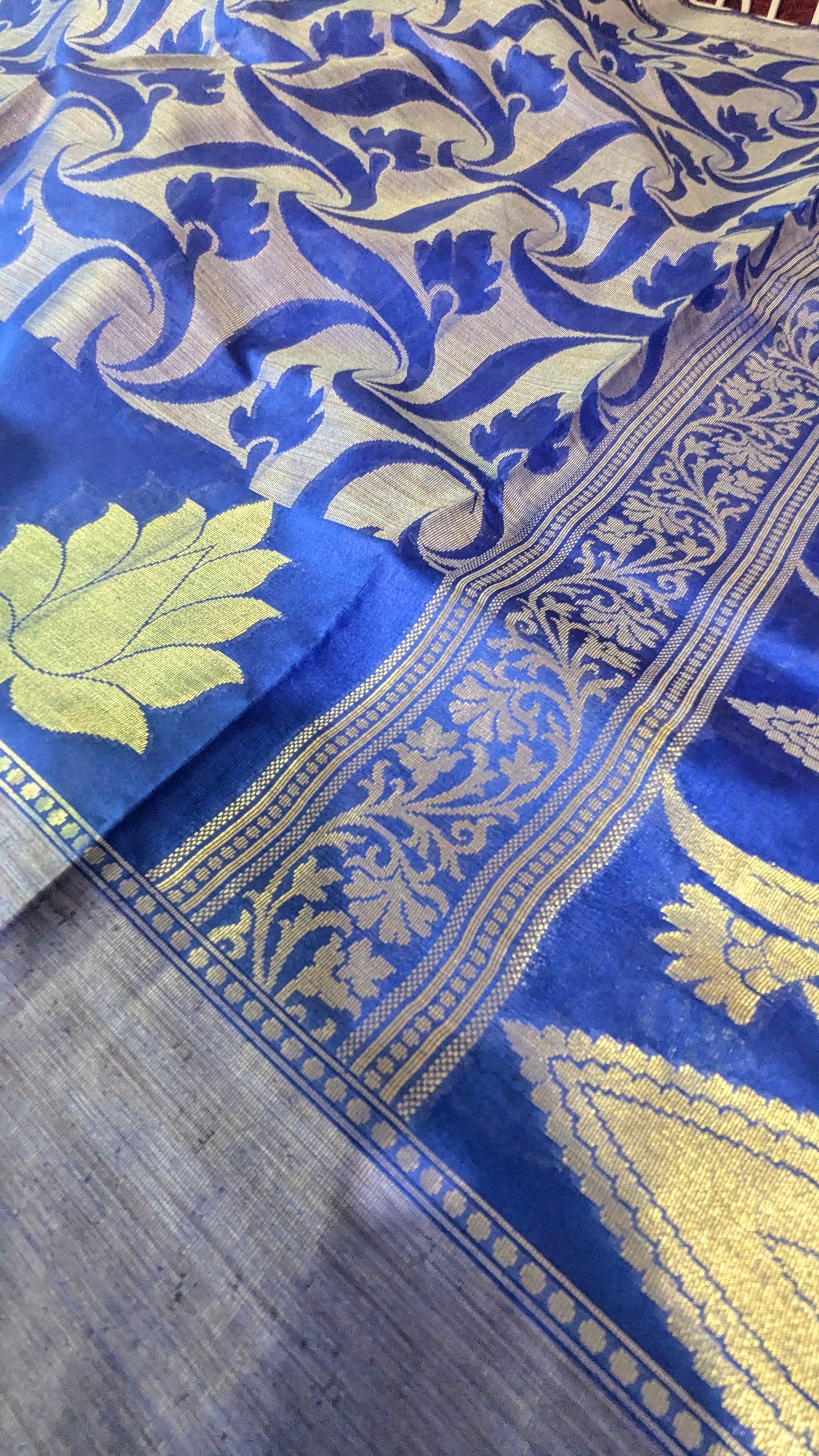 π Royal Blue Cotton Silk Resham Jamewar Saree β Lightweight Luxury π