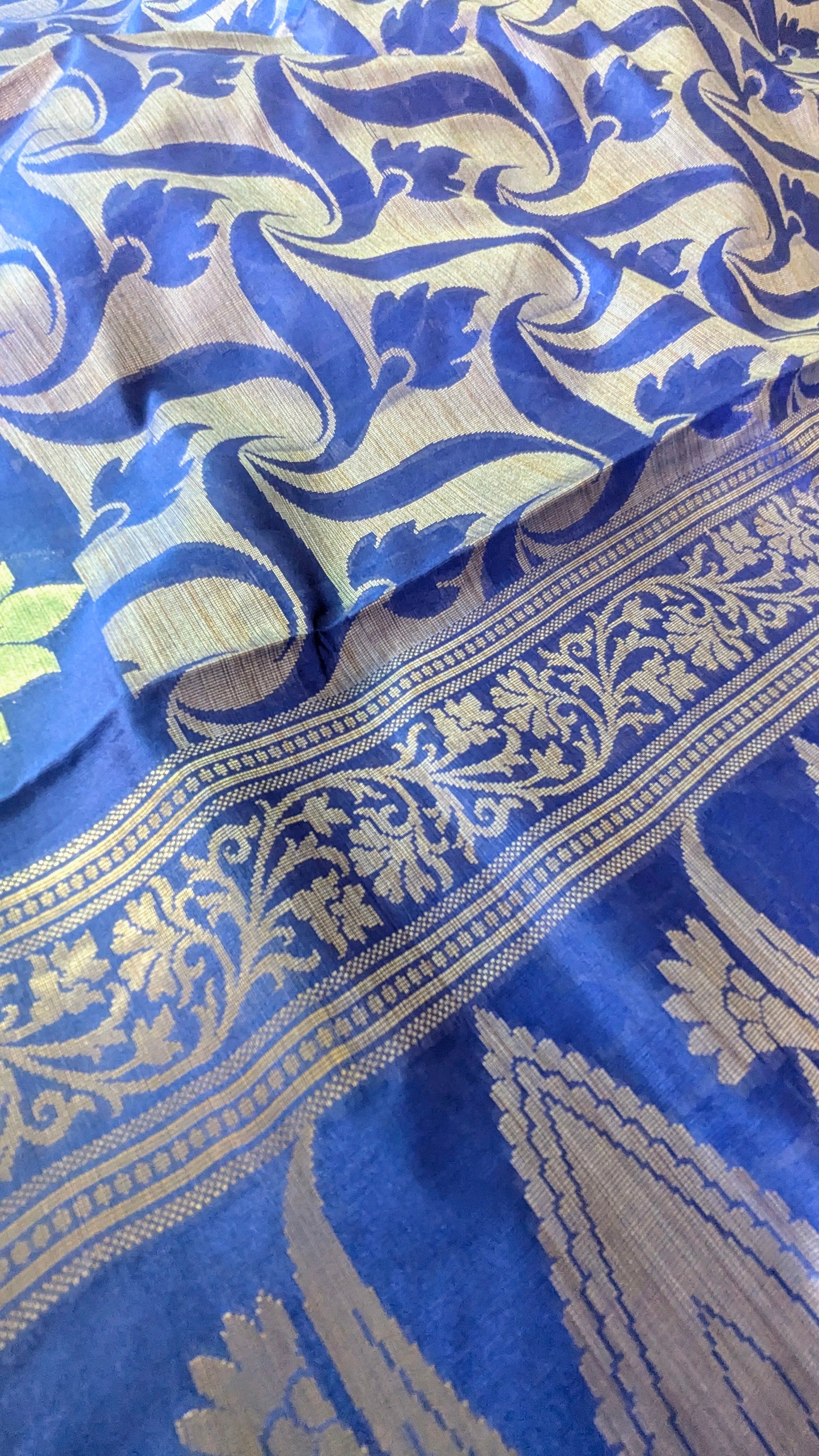 π Royal Blue Cotton Silk Resham Jamewar Saree β Lightweight Luxury π