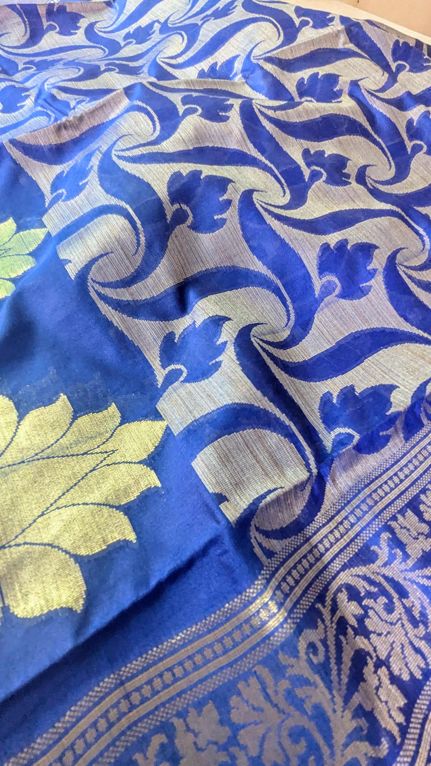 π Royal Blue Cotton Silk Resham Jamewar Saree β Lightweight Luxury π