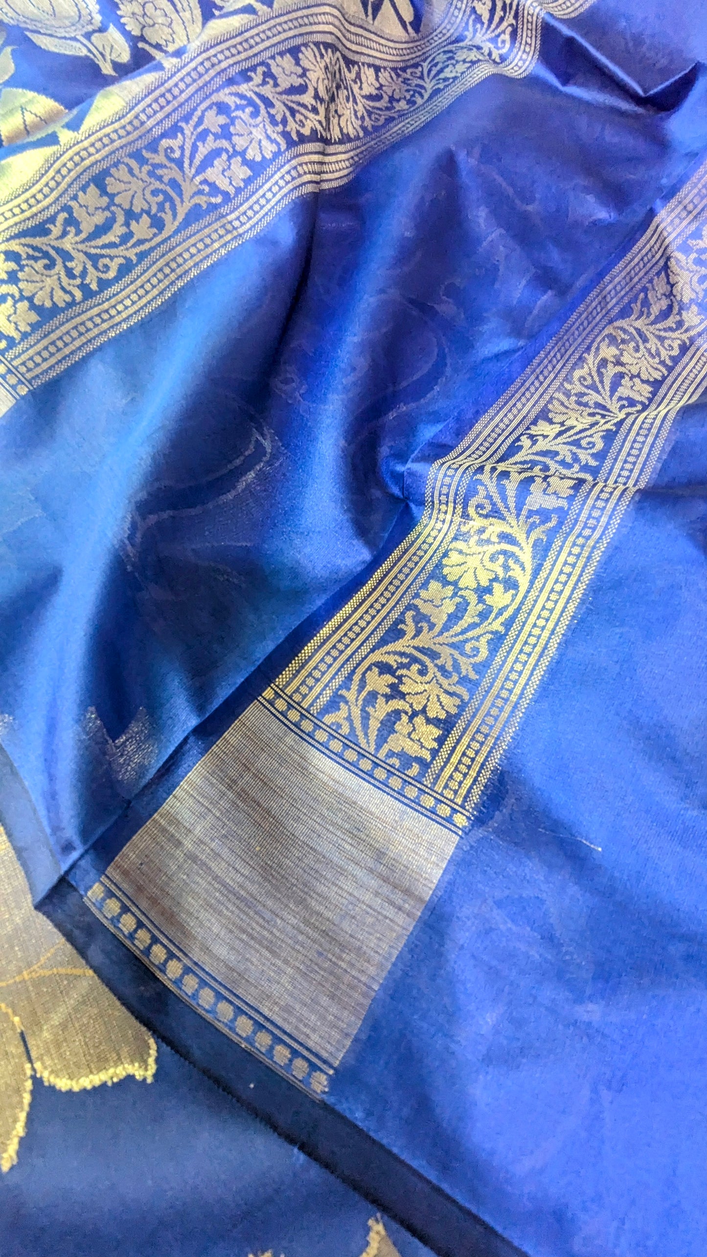 π Royal Blue Cotton Silk Resham Jamewar Saree β Lightweight Luxury π