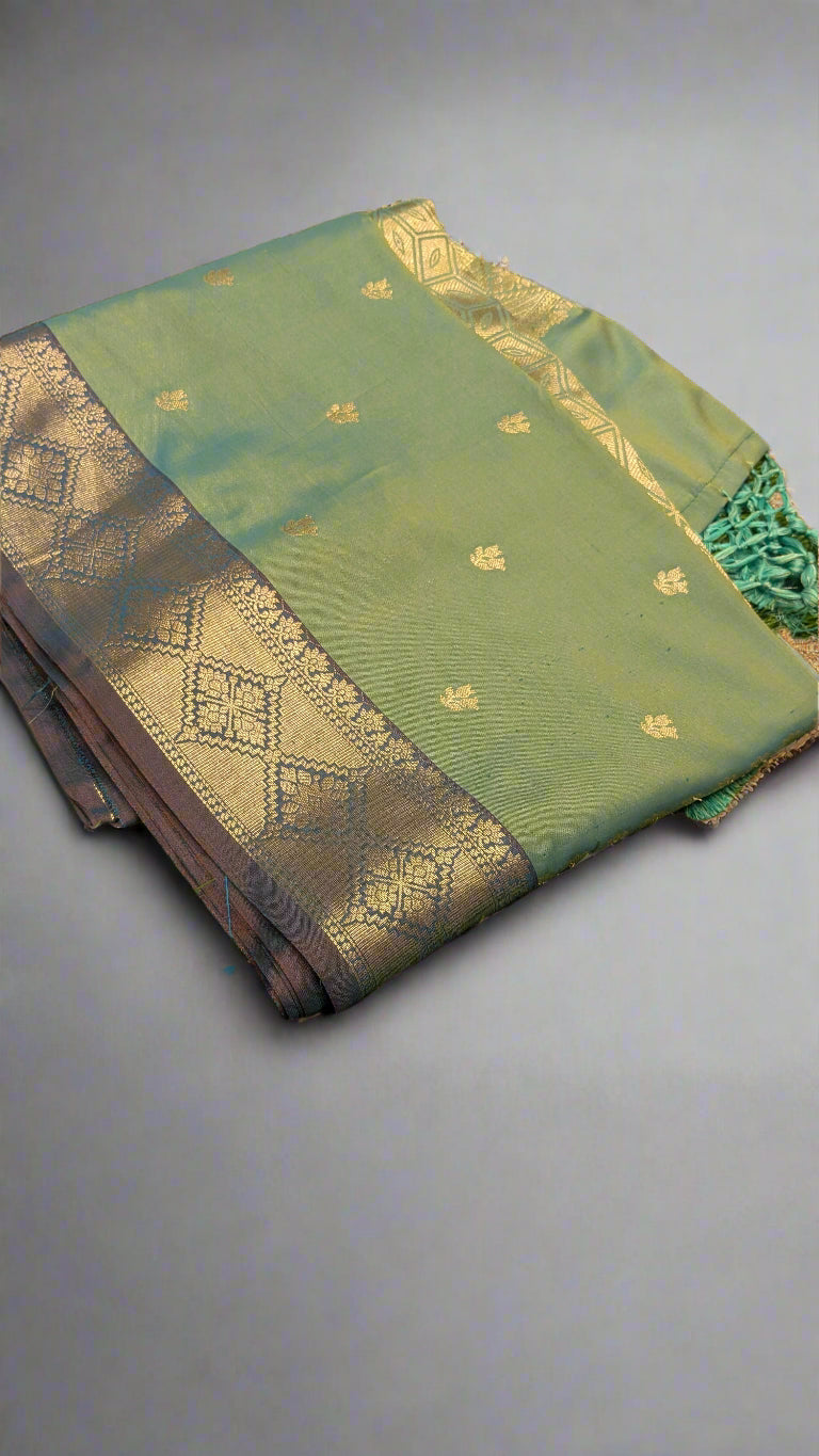 VLS-355 Banarasi Katan Soft Silk Saree with Contrast Satin Border, Rich Pallu & Brocade Blouse – 3 Elegant Colors