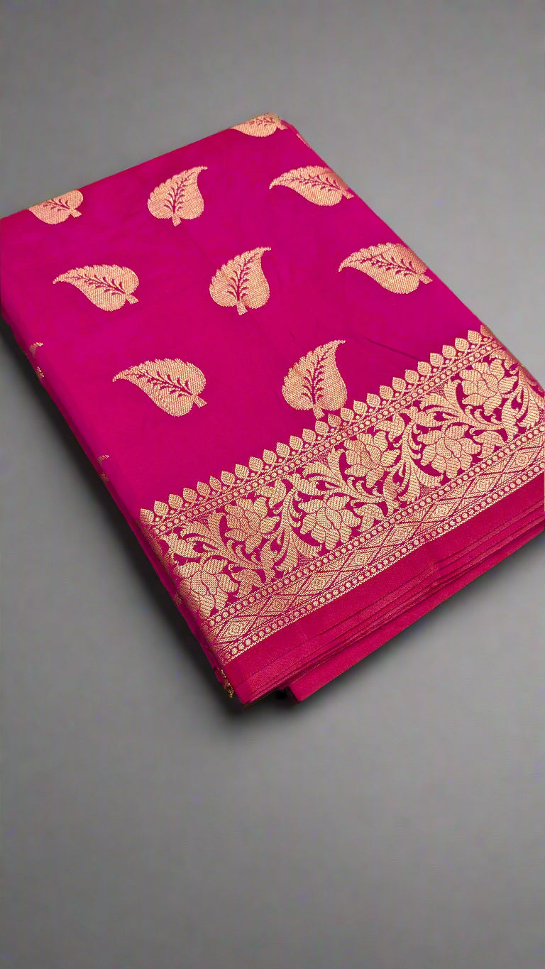 VLS-354 Banarasi Katan Soft Silk Saree with Rich Pallu & Brocade Blouse – 3 Elegant Colors