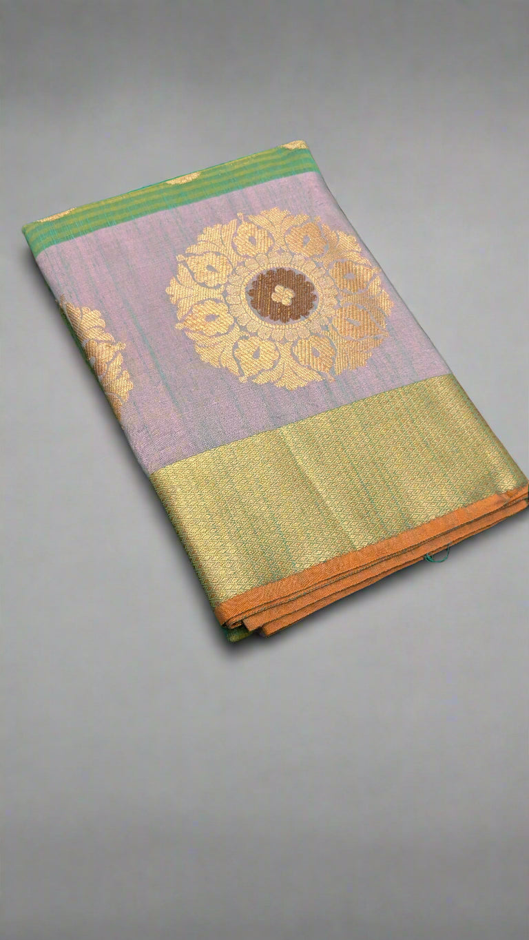 πΏ Pista Green Handloom Linen Saree β Subtle, Soft & Serene πΏ