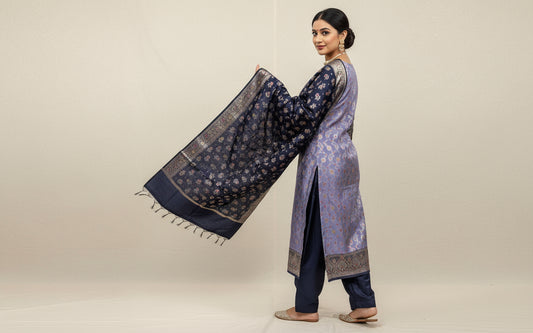 Banarasi 3-Piece Meenakari Dress Material – VLS 440