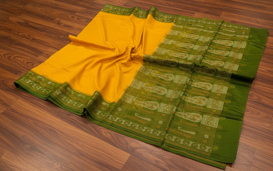 VLS 458 – Khaddi Chiffon Plain Saree with Tilfi 3-Type Zari Weave | 4 Colour Variants