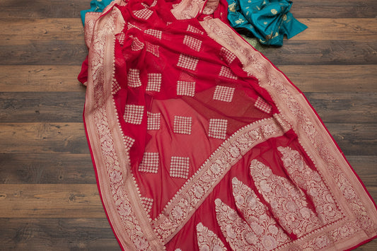 ✨ VLS 469 – Banarasi Designer Handloom Pure Khaddi Georgette Saree ✨