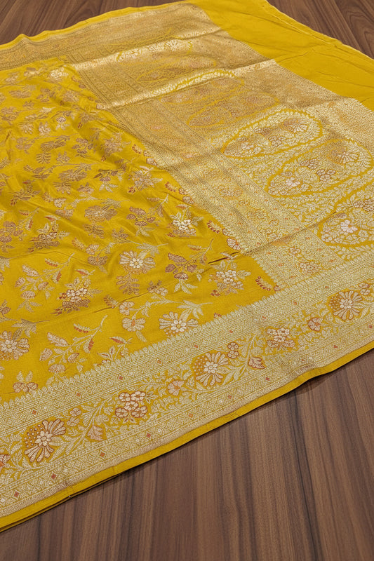 VLS 488 – Pure Katan Silk Pitambari Saree with All-Over Meenakari Weaving