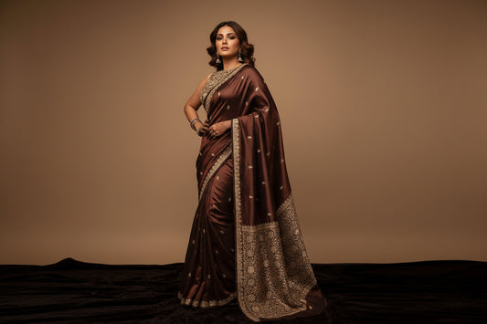 VLS 490 – Soft Katan Silk Saree Iktara motifs all over