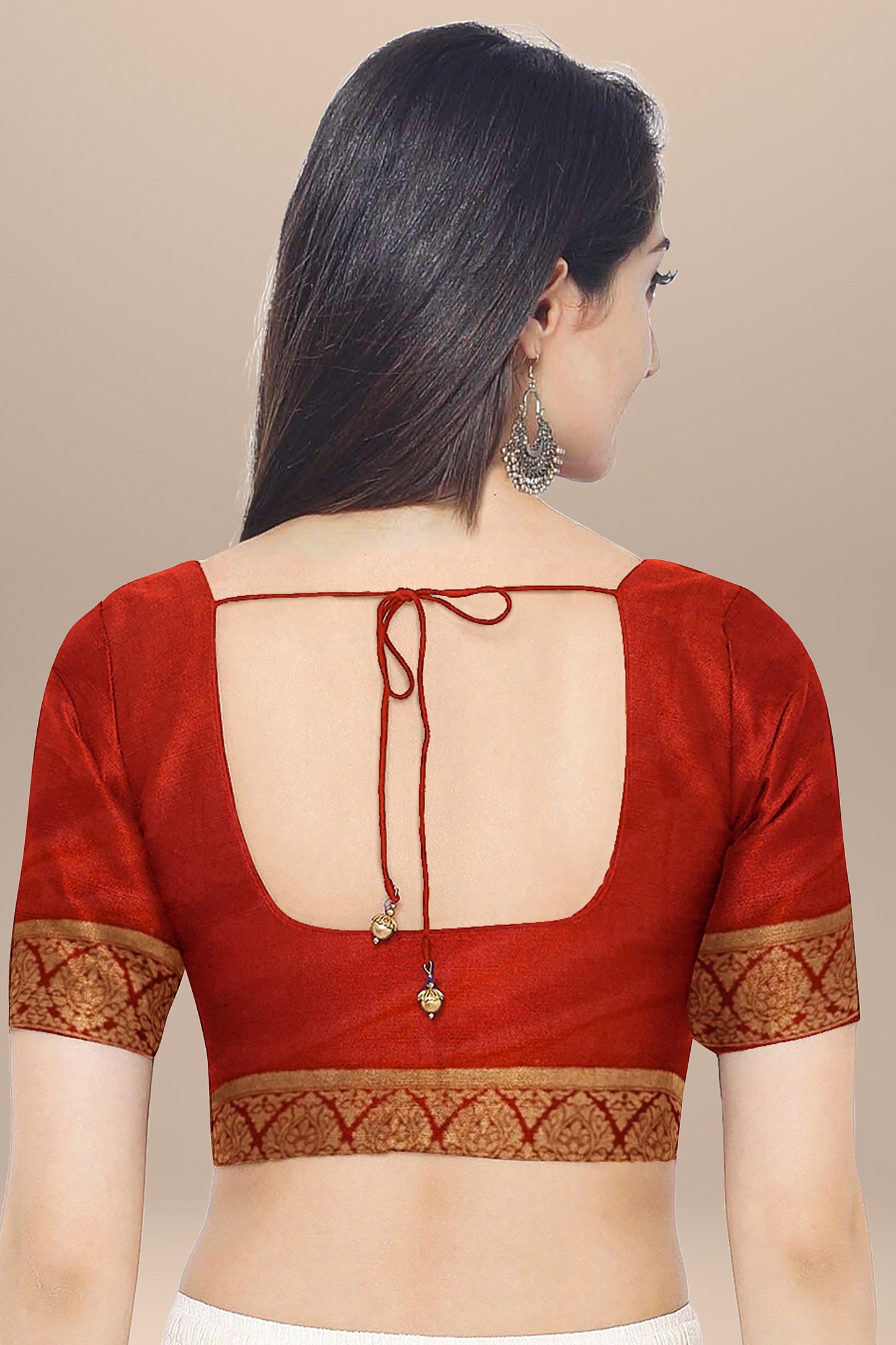 Exquisite Off-White Silk Saree with Red Unique Design, Copper and Golden Zari Boota