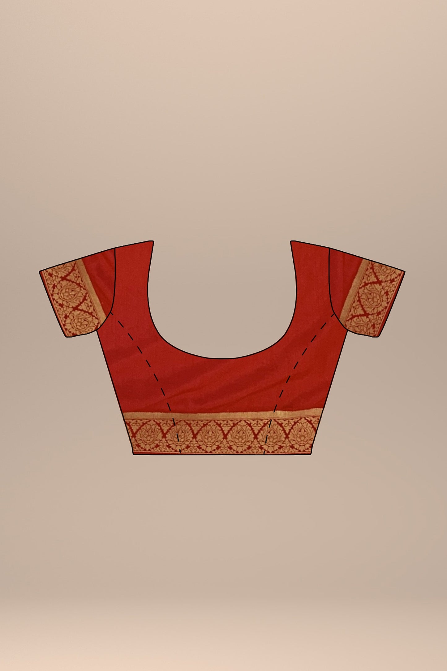 Exquisite Off-White Silk Saree with Red Unique Design, Copper and Golden Zari Boota