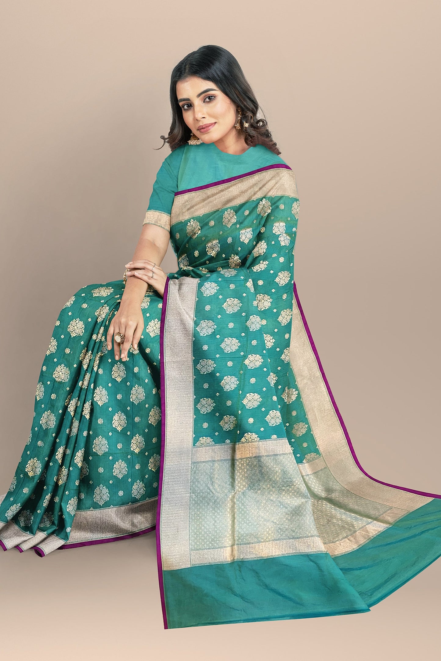 VLS-405 Pure Katan Silk Handloom Saree – Light Green with Iktara Boota Design (Masterpiece Collection)