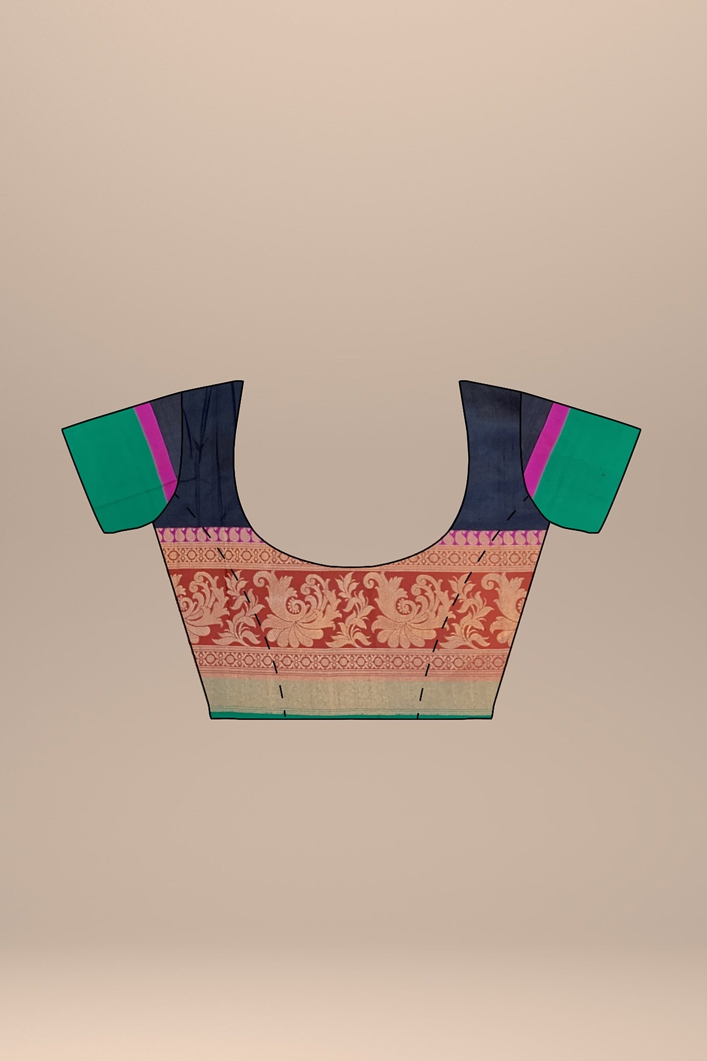 Black and Red Pure Katan Silk Banarasi Saree with Antique Zari Boota Design