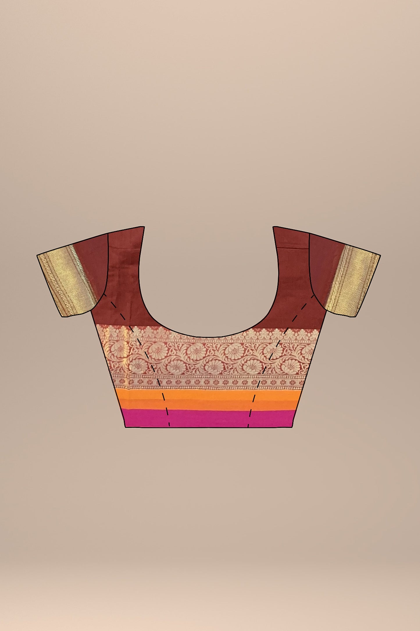 Sophisticated Maroon Cotton Silk Saree with Golden Weave Pallu and Multicolored Border