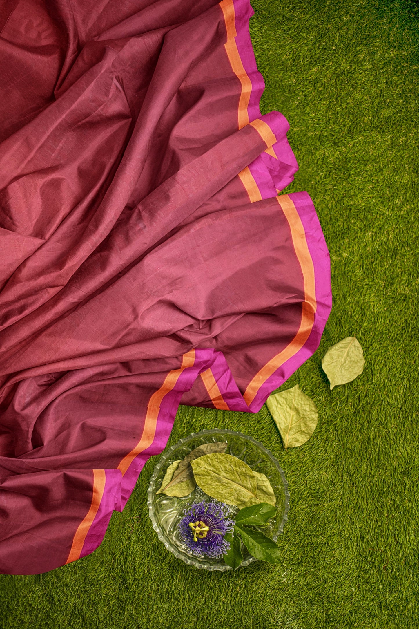 Sophisticated Maroon Cotton Silk Saree with Golden Weave Pallu and Multicolored Border