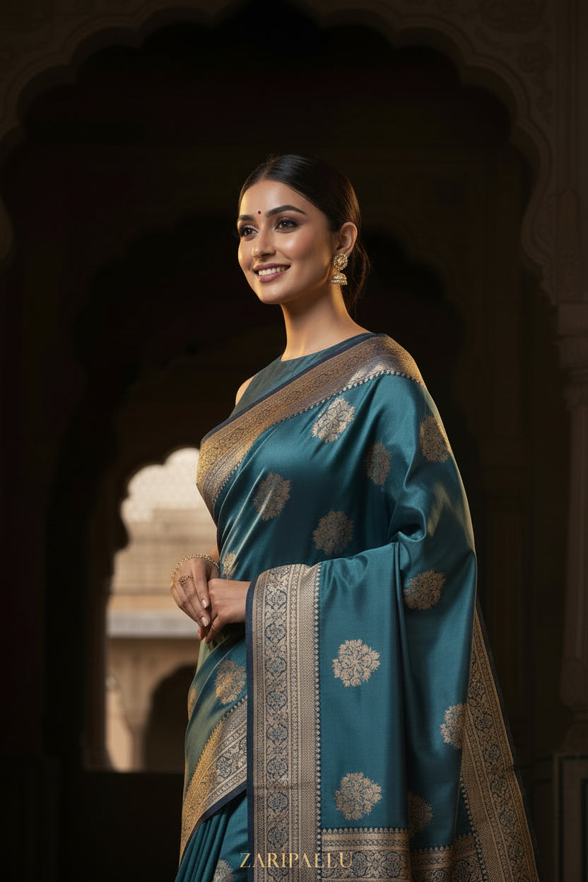 VLS 489 – Mashru Silk Saree with Contrast Pallu & Blouse