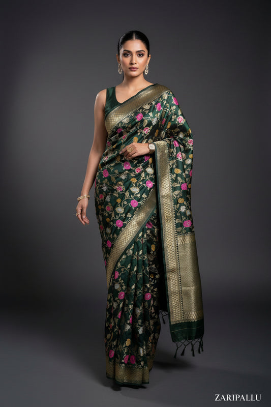 ✨ VLS-499 | Banarasi Mashru Katan Silk Saree