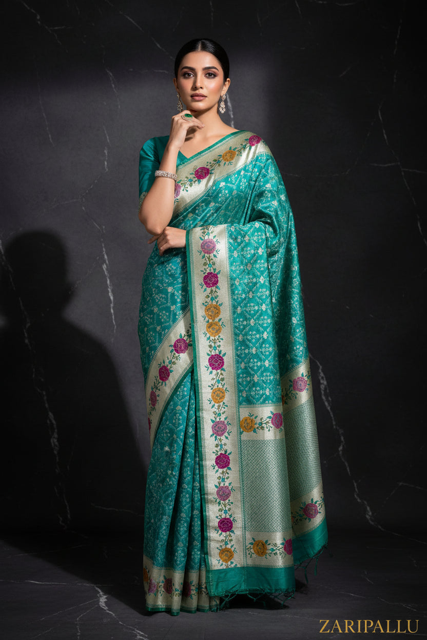 VLS-502 | Banarasi Premium Mashru Katan Silk Saree with Meenakari Pallu & Border