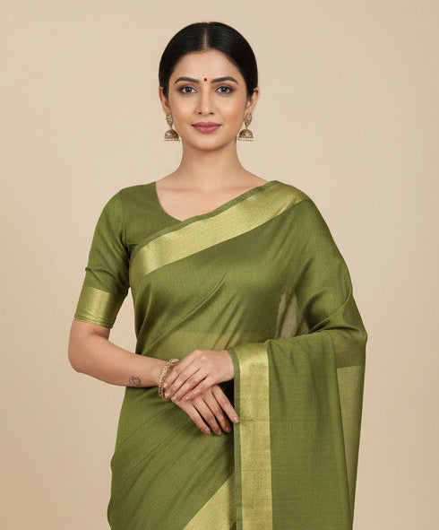 🌿 VLS 463 – Maheshwari Cotton Plain Saree with Running Blouse